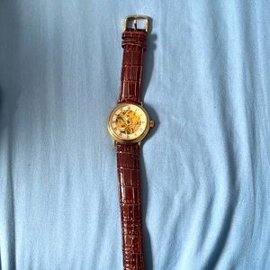 Stauer watch genuine Italian leather strap